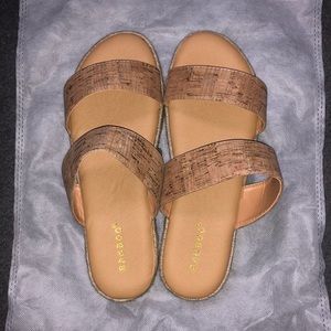 Cork platform sandals